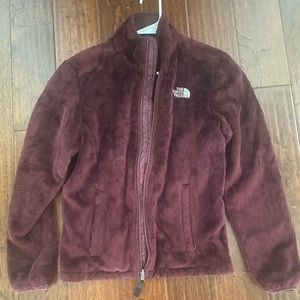 The North Face soft jacket in wine color